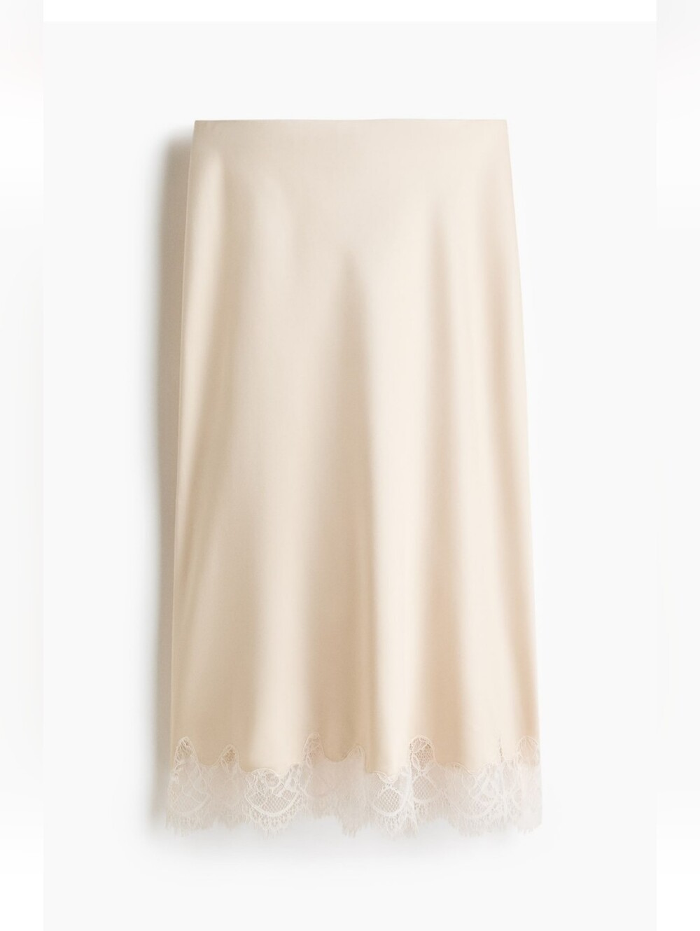 H&M Midi Lace Trimmed Slip Skirt